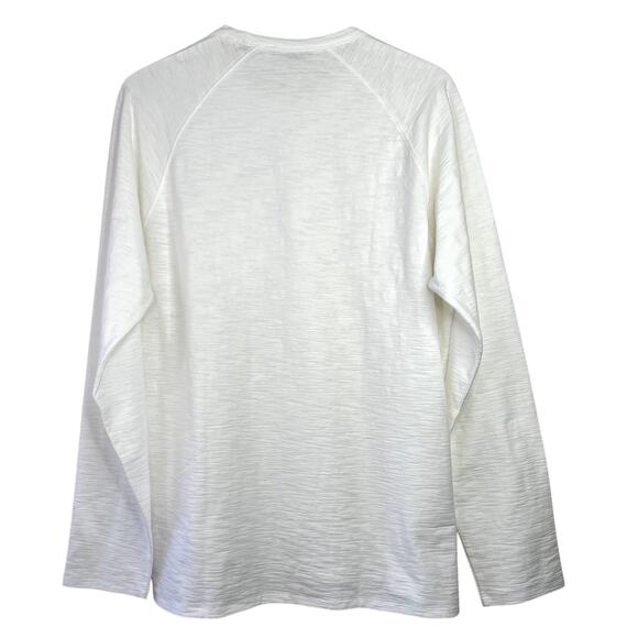 Vince 100% Cotton Long Sleeve Pocket Crew T-Shirt Optic White Men's LARGE - Picture 8 of 8